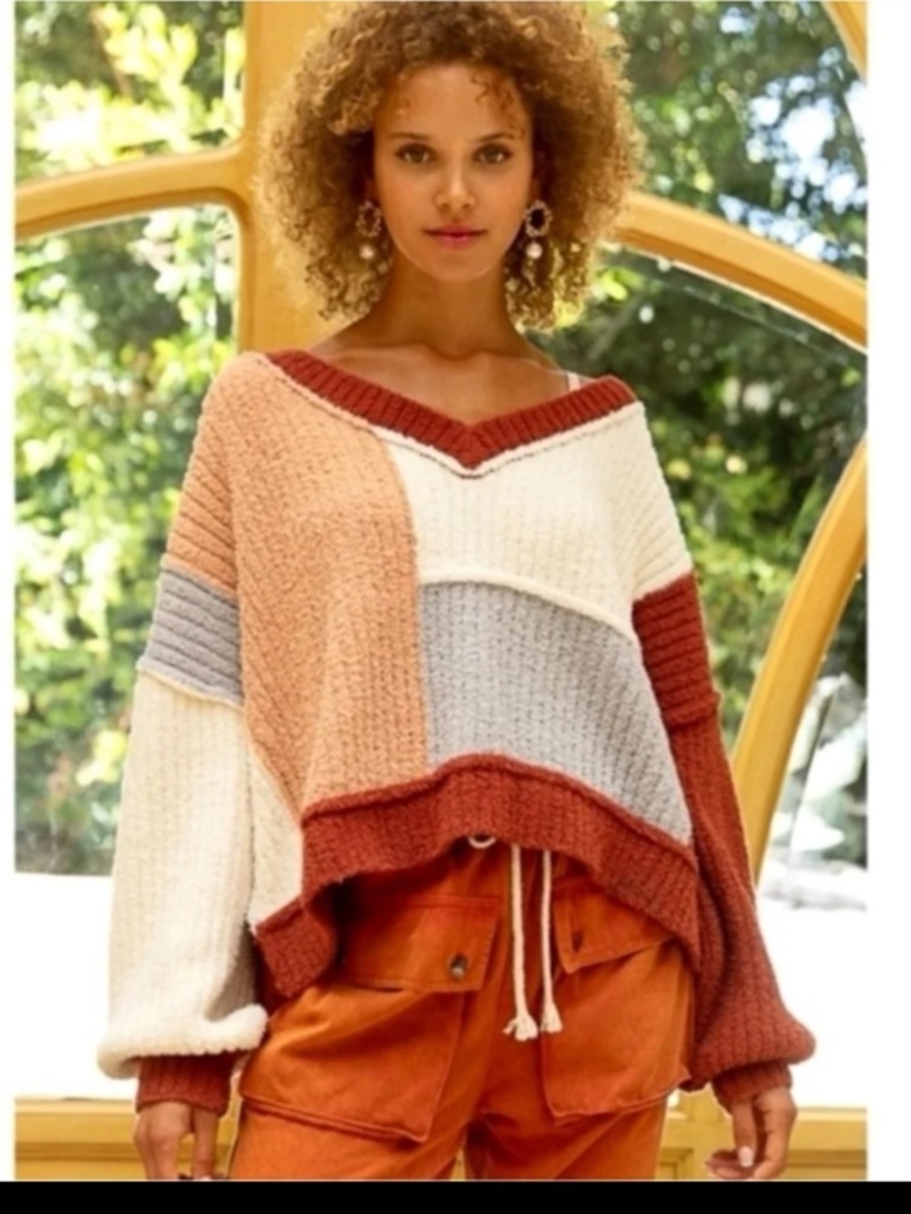 NWT POL Oversized color block sweater
 size Small fits up to a Large - Picture 3 of 12